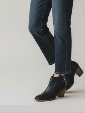 Madewell Billie Boot Black Leather Classic Low Ankle Booties Minimalist 6.5